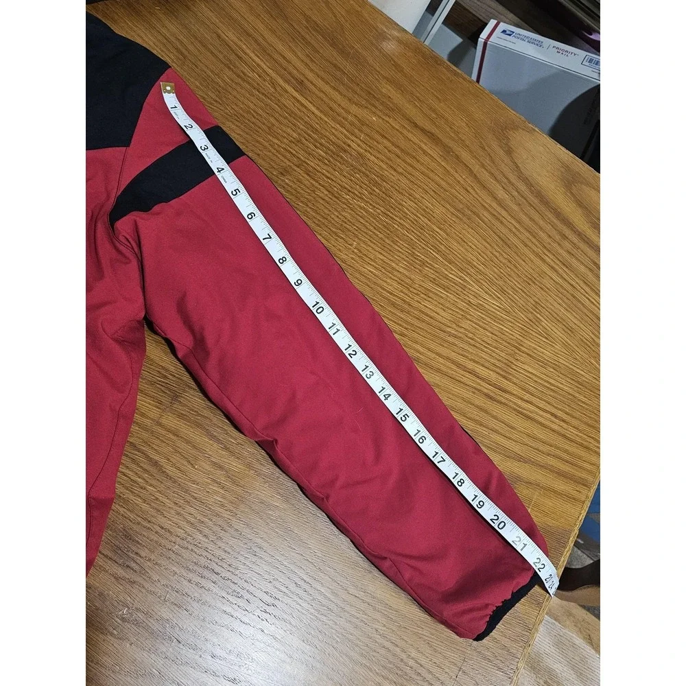 Nike Jacket Youth Large 14-16 Red Black Reversible Fleece Puffer Hooded